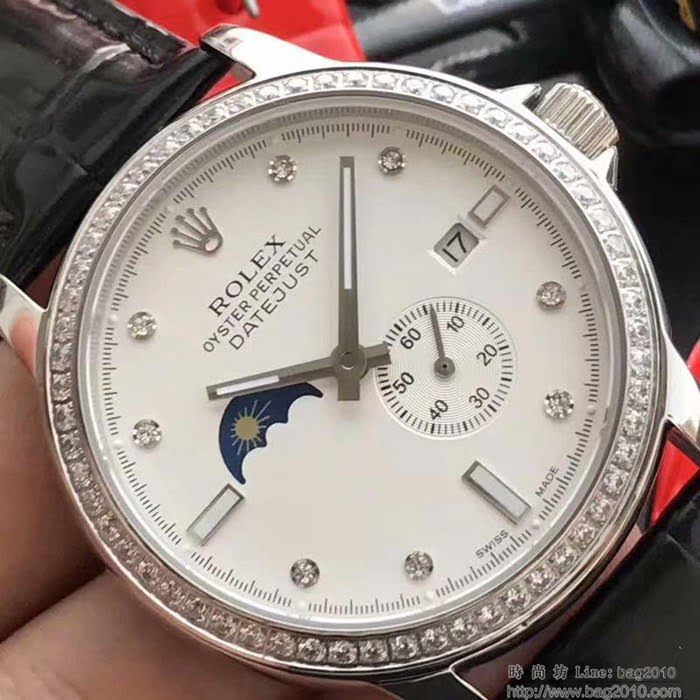 ROLEX勞力士 2019鼎力推薦 最新款勞力士 月相系列 九字位日月星辰功能 三度防水性能 透底 男士腕表  wssb4984